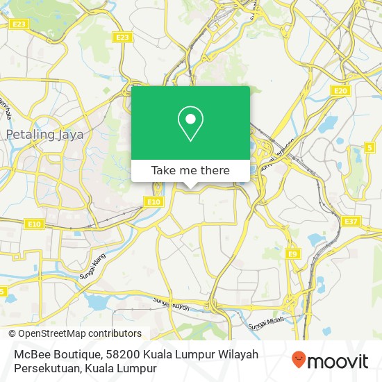 Peta McBee Boutique, 58200 Kuala Lumpur Wilayah Persekutuan