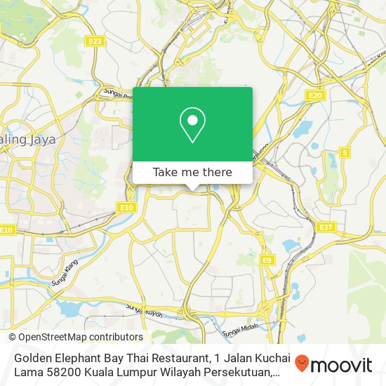 Peta Golden Elephant Bay Thai Restaurant, 1 Jalan Kuchai Lama 58200 Kuala Lumpur Wilayah Persekutuan
