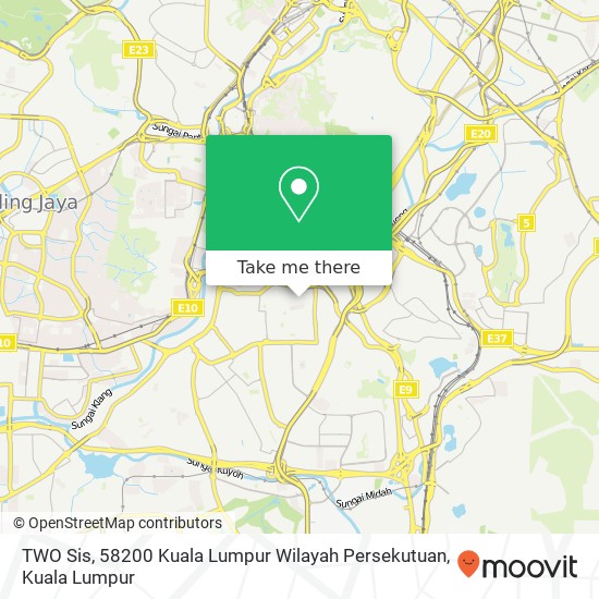 Peta TWO Sis, 58200 Kuala Lumpur Wilayah Persekutuan
