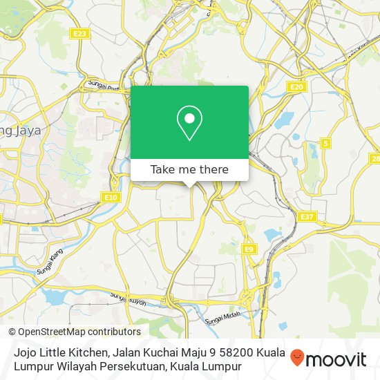 Peta Jojo Little Kitchen, Jalan Kuchai Maju 9 58200 Kuala Lumpur Wilayah Persekutuan