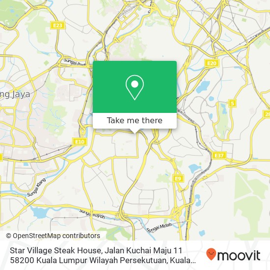 Peta Star Village Steak House, Jalan Kuchai Maju 11 58200 Kuala Lumpur Wilayah Persekutuan