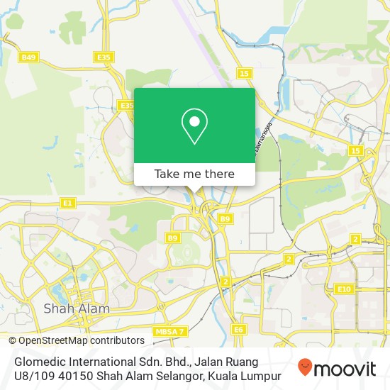 Glomedic International Sdn. Bhd., Jalan Ruang U8 / 109 40150 Shah Alam Selangor map