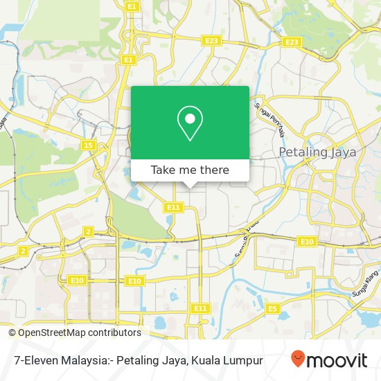 7-Eleven Malaysia:- Petaling Jaya map