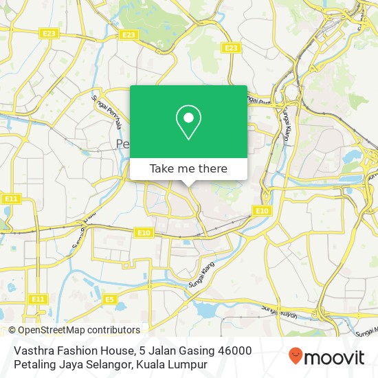 Vasthra Fashion House, 5 Jalan Gasing 46000 Petaling Jaya Selangor map
