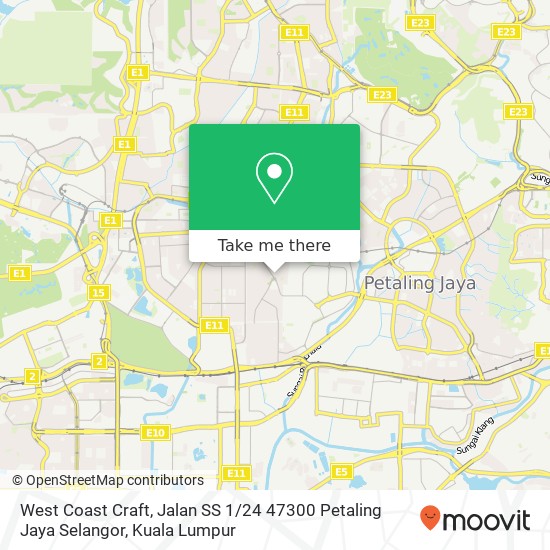 West Coast Craft, Jalan SS 1 / 24 47300 Petaling Jaya Selangor map
