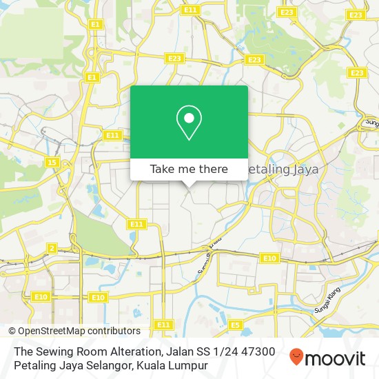 The Sewing Room Alteration, Jalan SS 1 / 24 47300 Petaling Jaya Selangor map