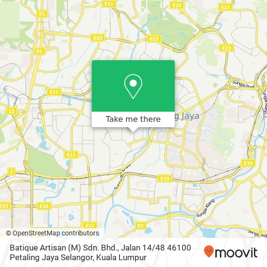 Batique Artisan (M) Sdn. Bhd., Jalan 14 / 48 46100 Petaling Jaya Selangor map