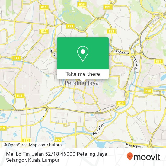 Peta Mei Lo Tin, Jalan 52 / 18 46000 Petaling Jaya Selangor