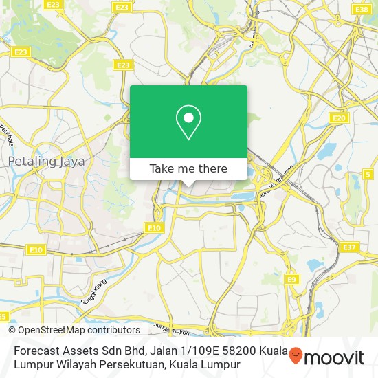 Forecast Assets Sdn Bhd, Jalan 1 / 109E 58200 Kuala Lumpur Wilayah Persekutuan map