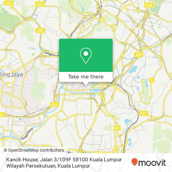 Peta Kanok House, Jalan 3 / 109F 58100 Kuala Lumpur Wilayah Persekutuan