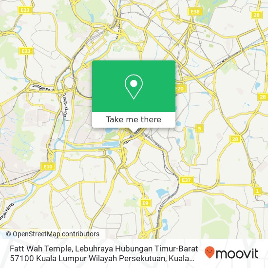 Peta Fatt Wah Temple, Lebuhraya Hubungan Timur-Barat 57100 Kuala Lumpur Wilayah Persekutuan