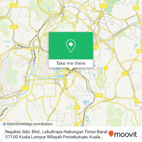 Regatec Sdn. Bhd., Lebuhraya Hubungan Timur-Barat 57100 Kuala Lumpur Wilayah Persekutuan map