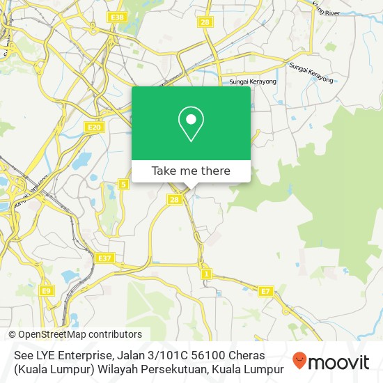 See LYE Enterprise, Jalan 3 / 101C 56100 Cheras (Kuala Lumpur) Wilayah Persekutuan map