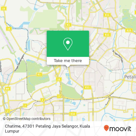 Peta Chatime, 47301 Petaling Jaya Selangor