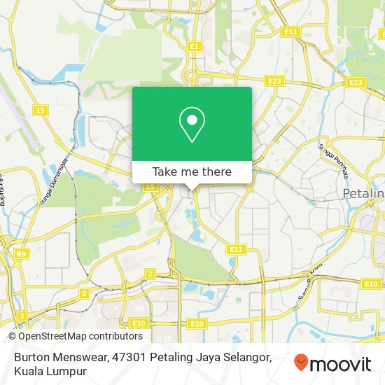 Burton Menswear, 47301 Petaling Jaya Selangor map