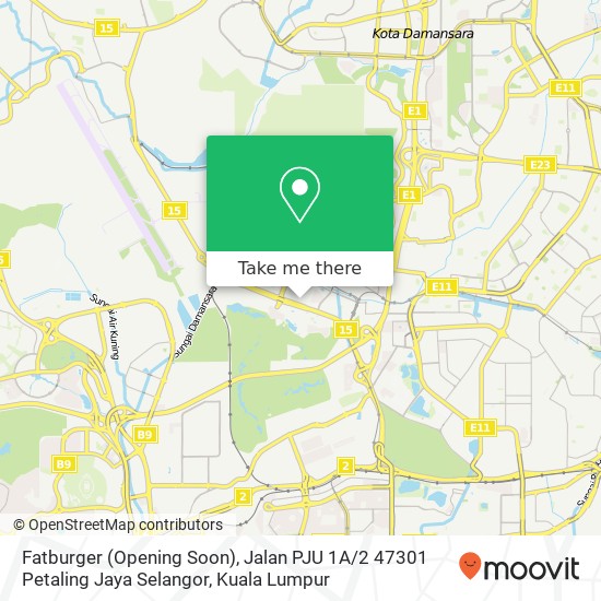 Peta Fatburger (Opening Soon), Jalan PJU 1A / 2 47301 Petaling Jaya Selangor