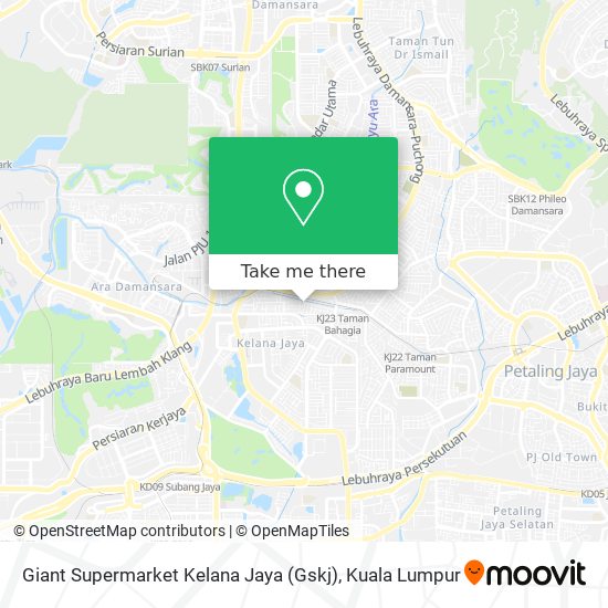 Giant Supermarket Kelana Jaya (Gskj) map