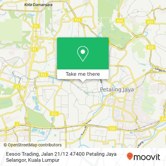 Peta Eesoo Trading, Jalan 21 / 12 47400 Petaling Jaya Selangor