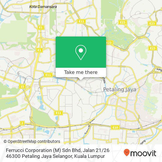 Ferrucci Corporation (M) Sdn Bhd, Jalan 21 / 26 46300 Petaling Jaya Selangor map