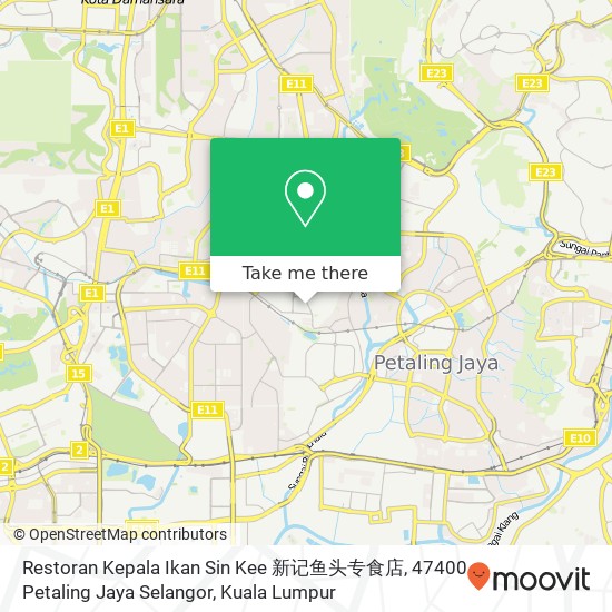 Restoran Kepala Ikan Sin Kee 新记鱼头专食店, 47400 Petaling Jaya Selangor map