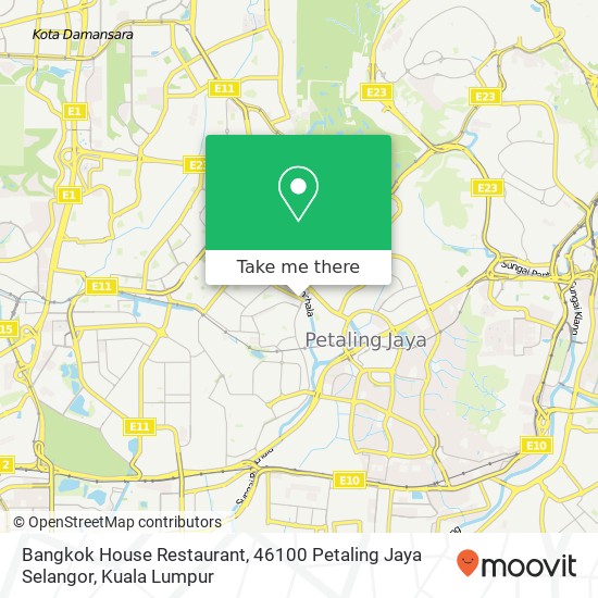 Bangkok House Restaurant, 46100 Petaling Jaya Selangor map