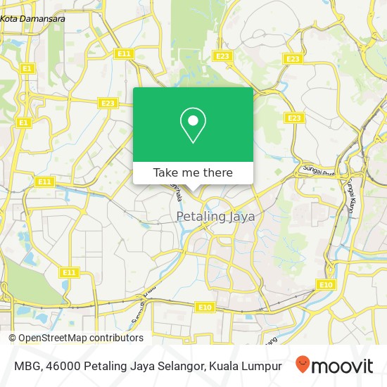 Peta MBG, 46000 Petaling Jaya Selangor
