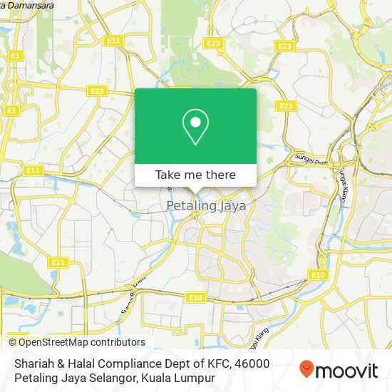 Shariah & Halal Compliance Dept of KFC, 46000 Petaling Jaya Selangor map