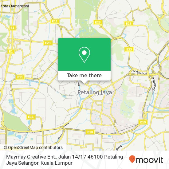 Maymay Creative Ent., Jalan 14 / 17 46100 Petaling Jaya Selangor map