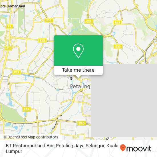 BT Restaurant and Bar, Petaling Jaya Selangor map