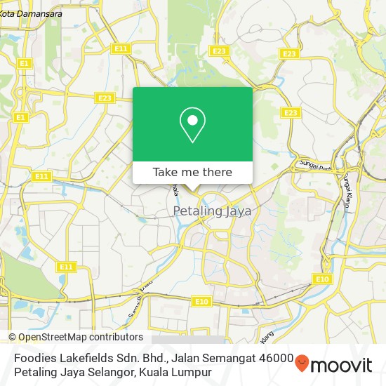 Peta Foodies Lakefields Sdn. Bhd., Jalan Semangat 46000 Petaling Jaya Selangor