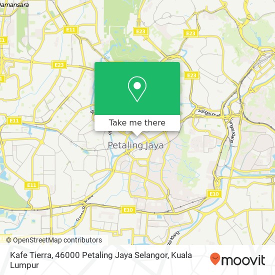 Peta Kafe Tierra, 46000 Petaling Jaya Selangor
