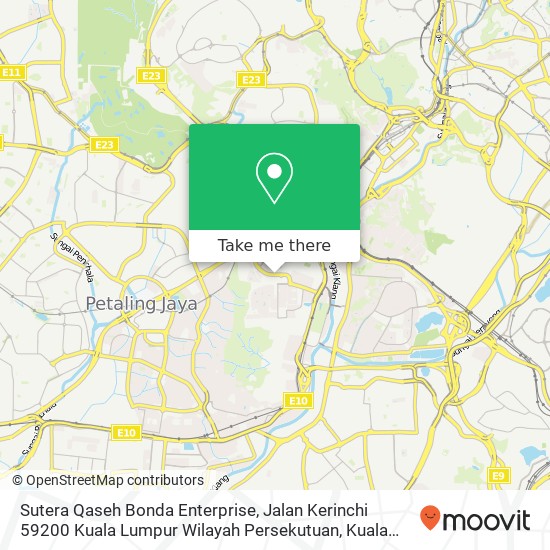 Peta Sutera Qaseh Bonda Enterprise, Jalan Kerinchi 59200 Kuala Lumpur Wilayah Persekutuan