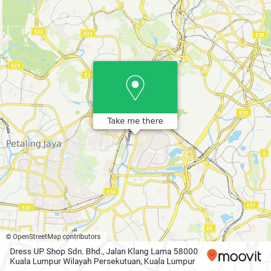 Dress UP Shop Sdn. Bhd., Jalan Klang Lama 58000 Kuala Lumpur Wilayah Persekutuan map