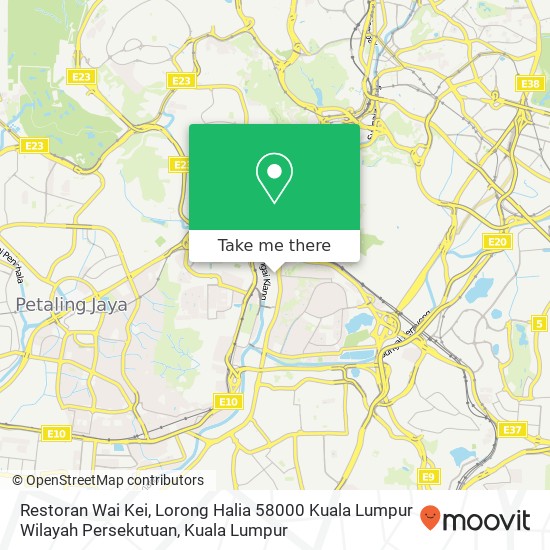 Restoran Wai Kei, Lorong Halia 58000 Kuala Lumpur Wilayah Persekutuan map