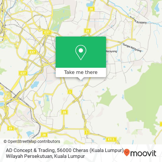Peta AD Concept & Trading, 56000 Cheras (Kuala Lumpur) Wilayah Persekutuan