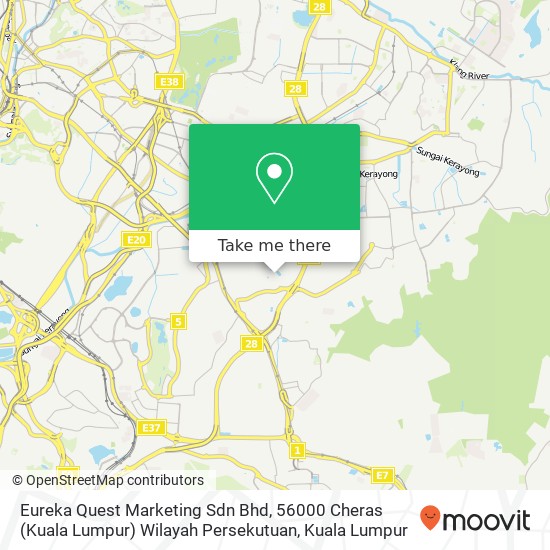 Peta Eureka Quest Marketing Sdn Bhd, 56000 Cheras (Kuala Lumpur) Wilayah Persekutuan