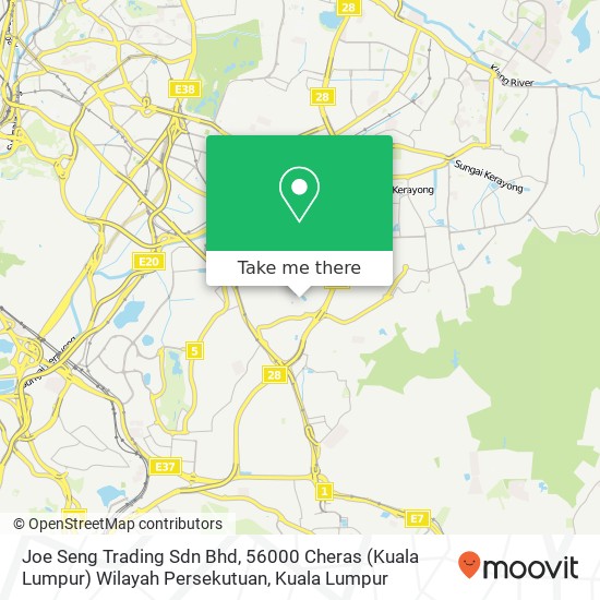 Peta Joe Seng Trading Sdn Bhd, 56000 Cheras (Kuala Lumpur) Wilayah Persekutuan