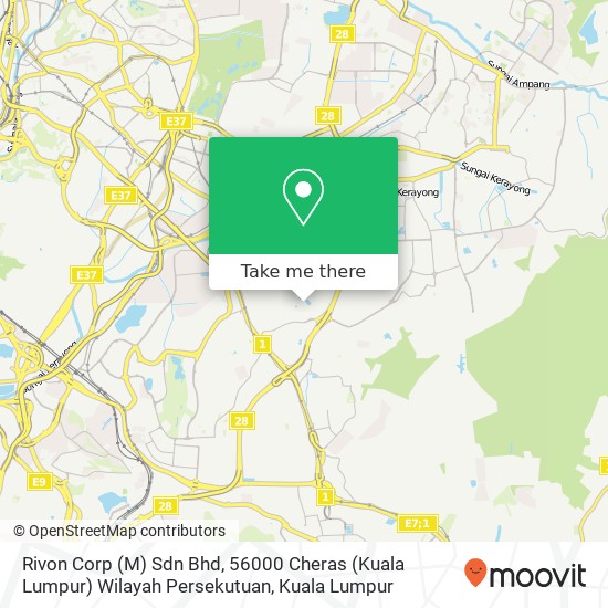 Peta Rivon Corp (M) Sdn Bhd, 56000 Cheras (Kuala Lumpur) Wilayah Persekutuan