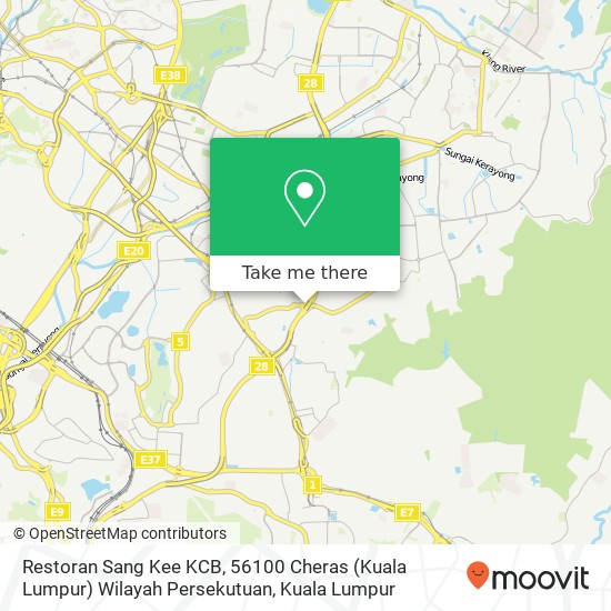 Peta Restoran Sang Kee KCB, 56100 Cheras (Kuala Lumpur) Wilayah Persekutuan