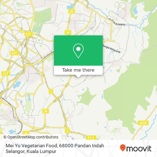 Peta Mei Yu Vegetarian Food, 68000 Pandan Indah Selangor