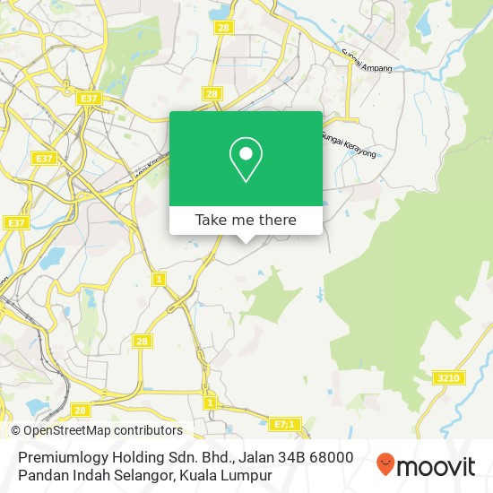 Peta Premiumlogy Holding Sdn. Bhd., Jalan 34B 68000 Pandan Indah Selangor