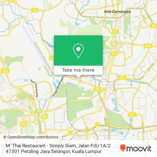 Peta M' Thai Restaurant - Simply Siam, Jalan PJU 1A / 2 47301 Petaling Jaya Selangor