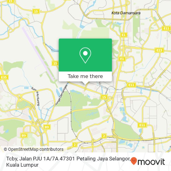 Peta Tcby, Jalan PJU 1A / 7A 47301 Petaling Jaya Selangor