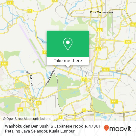 Washoku den Den Sushi & Japanese Noodle, 47301 Petaling Jaya Selangor map
