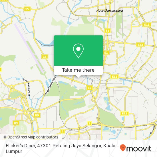 Peta Flicker's Diner, 47301 Petaling Jaya Selangor