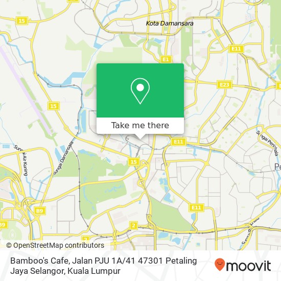 Bamboo's Cafe, Jalan PJU 1A / 41 47301 Petaling Jaya Selangor map