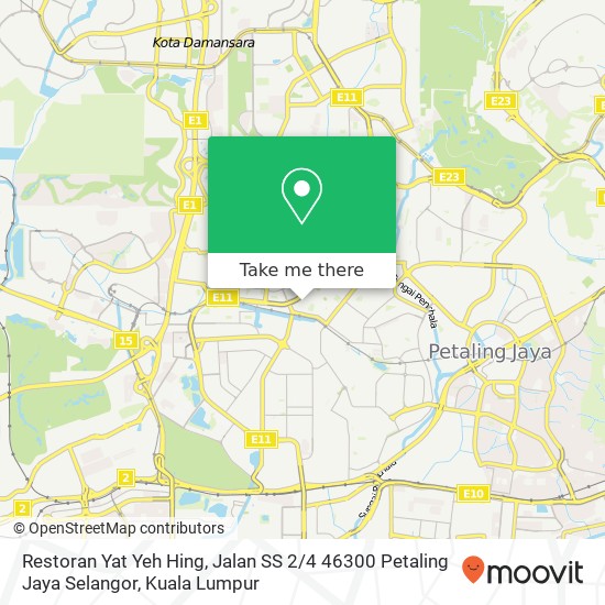 Restoran Yat Yeh Hing, Jalan SS 2 / 4 46300 Petaling Jaya Selangor map