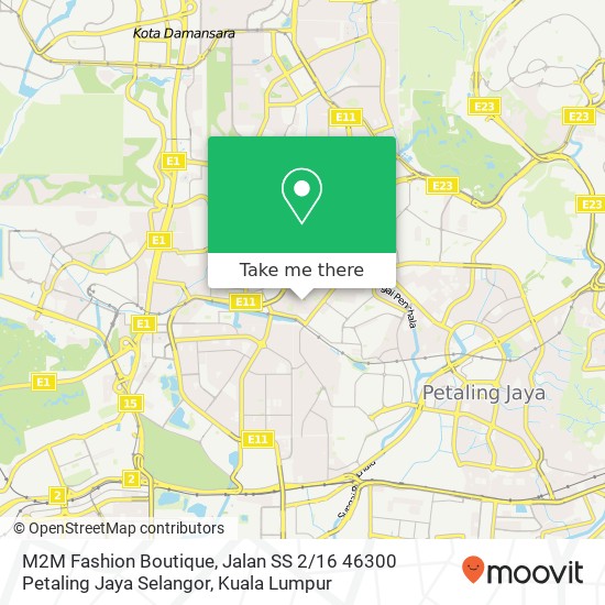 M2M Fashion Boutique, Jalan SS 2 / 16 46300 Petaling Jaya Selangor map