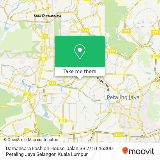 Peta Damansara Fashion House, Jalan SS 2 / 10 46300 Petaling Jaya Selangor