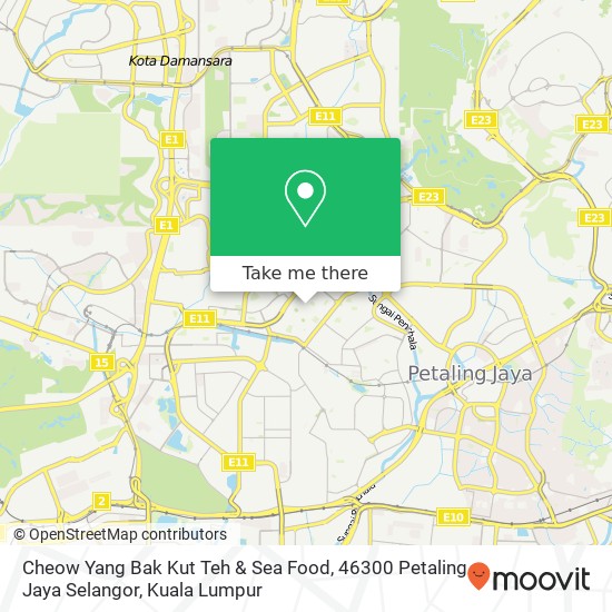 Peta Cheow Yang Bak Kut Teh & Sea Food, 46300 Petaling Jaya Selangor